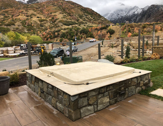 Working on building a landscape at a Utah home