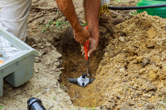 Irrigation systems being put in by Aridscape Utah